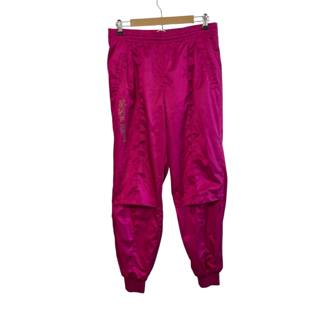 Kappa Sport Size Large Magenta Satin Jogger Pants Gorpcore Athletic Running